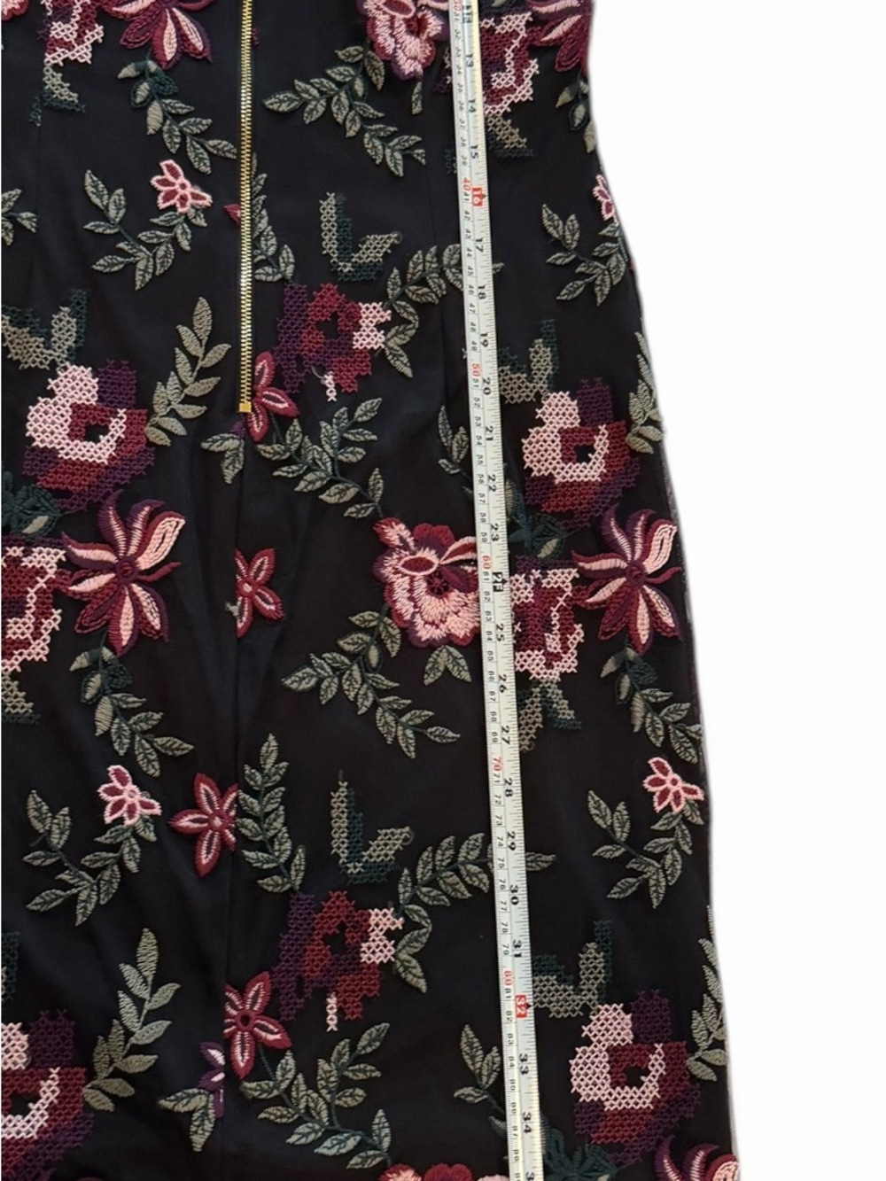 Calvin Klein NWT Black Floral Embroidered Cocktail Dress Size 10 - Picture 8 of 13